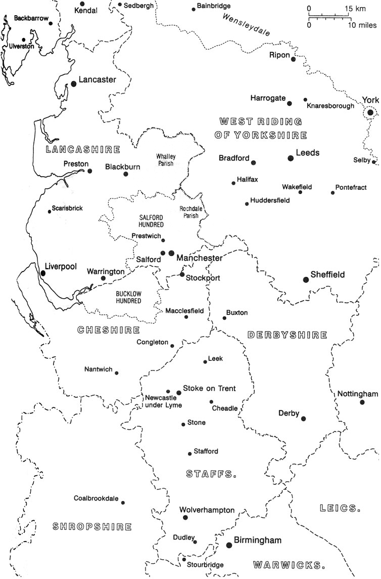 Map of North West England